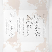 Destination Wedding Drieluik Uitnodiging (Binnenkant midden)