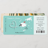 Destination Wedding Fiji Ticket Kaart (Voorkant / Achterkant)