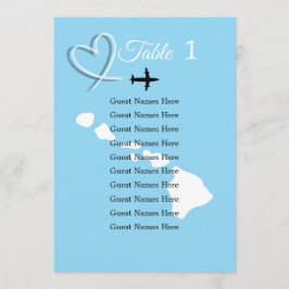 Destination Wedding Hawaii Table Plan Card Kaart