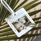 Destination Wedding Honeymoon Tropical Palm Photo Metalen Ornament