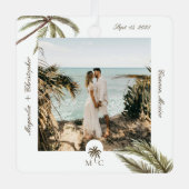 Destination Wedding Honeymoon Tropical Palm Photo Metalen Ornament (Voorkant)