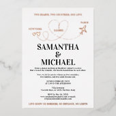 Destination Wedding Invitation | Airplane Heart Folie Uitnodiging (Voorkant)