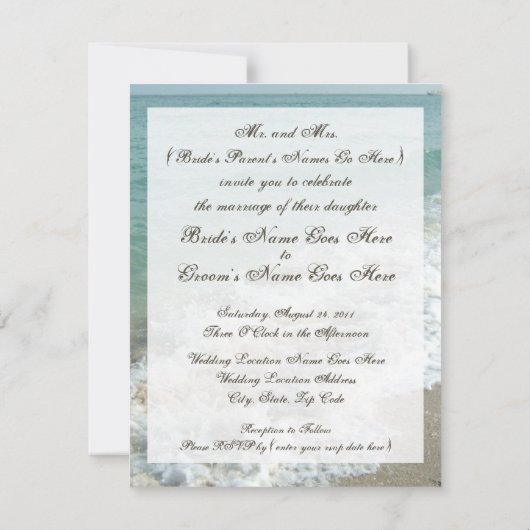 Destination Wedding Invitation Kaart (Achterkant)