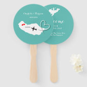 Destination Wedding Madeira Europe Hand Fan Handwaaier (Voorkant en achterkant)