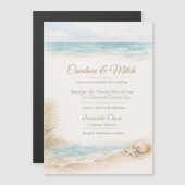 Destination Wedding Magnet Beach Themed Magnetische Uitnodiging (Voorkant / Achterkant)