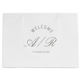 Destination Wedding Monogram White Welcome Bag Groot Cadeauzakje