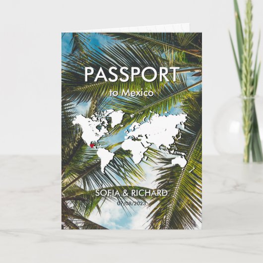 Destination Wedding Palm Beach Gold Wereldkaart IV (Voorkant)