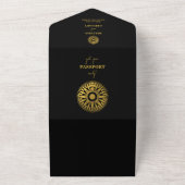 Destination Wedding Passport Compass Wedding All In One Uitnodiging (Buitenkant)