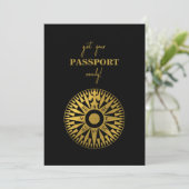 Destination Wedding Passport Compass Wedding Kaart (Staand voorkant)
