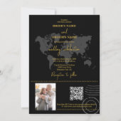 Destination Wedding Passport Compass Wedding Kaart (Achterkant)