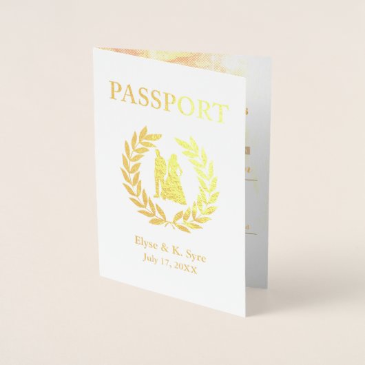 Destination Wedding Passport Gold folie Folie Kaarten (Voorkant)