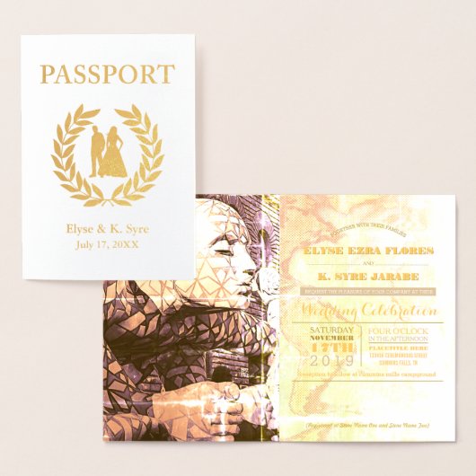 Destination Wedding Passport Gold folie Kaarten (Display)