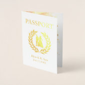 Destination Wedding Passport Gold folie Kaarten (Voorkant)