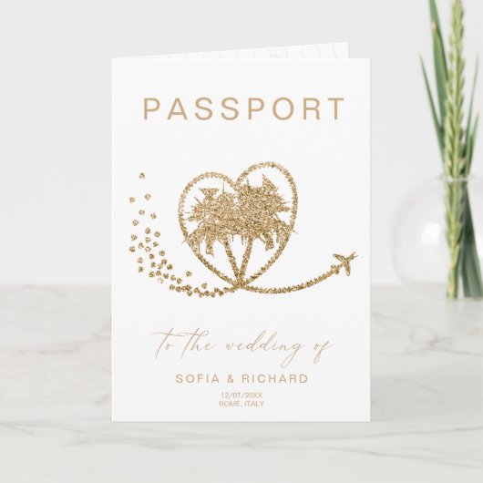 Destination Wedding Passport Wereldkaart QR-code (Voorkant)