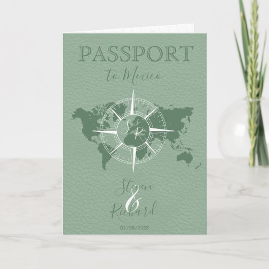 Destination Wedding Passport Wereldkaart Twee brui (Voorkant)