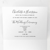 Destination Wedding Rhodes Greece Ticket Drieluik Uitnodiging (Binnenzijde eerst)