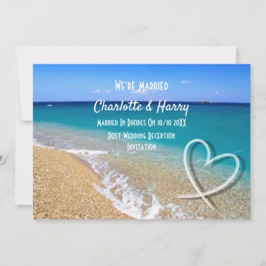 Destination Wedding Rhodes Greece Ticket Kaart (Voorkant)