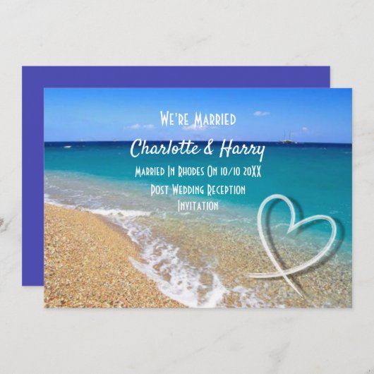 Destination Wedding Rhodes Greece Ticket Kaart (Voorkant / Achterkant)