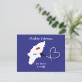 Destination Wedding Rhodes Greece Ticket Save The Date (Staand voorkant)