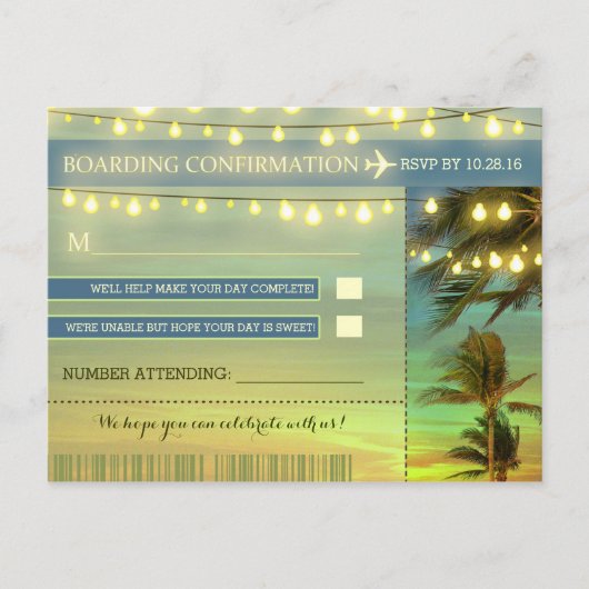 Destination Wedding RSVP briefkaarten (Voorkant)