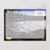 Destination Wedding Save the Date, Zwart Zand Aankondigingskaart (Achterkant)