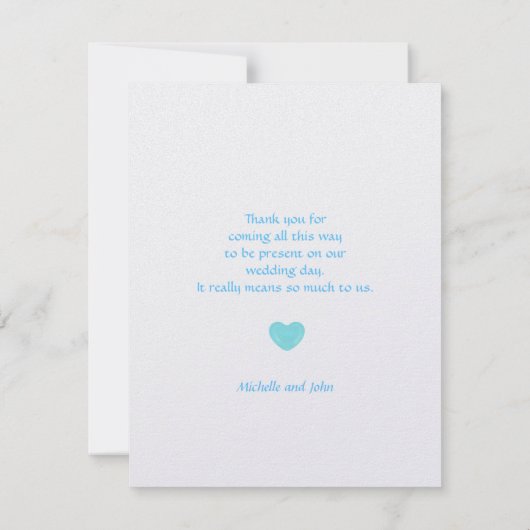 Destination Wedding Seahorse Welkom gasten Kaart (Achterkant)