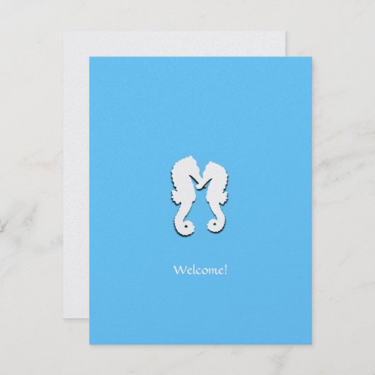 Destination Wedding Seahorse Welkom gasten Kaart (Voorkant / Achterkant)