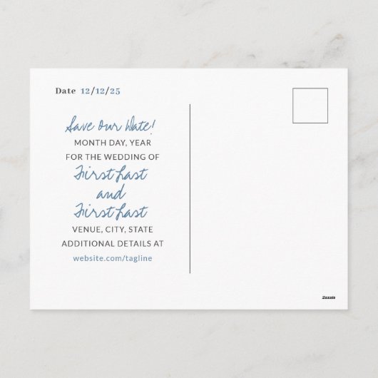 Destination Wedding Sla de datum op - Briefkaart S (Achterkant)