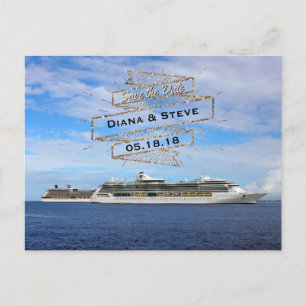 Destination Wedding Sla de datum op   cruiseschepe Aankondigingskaart