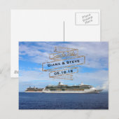 Destination Wedding Sla de datum op | cruiseschepe Aankondigingskaart (Voorkant / Achterkant)
