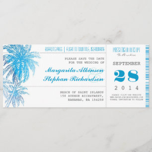 Destination Wedding Sla de datum tickets Pass op Save The Date