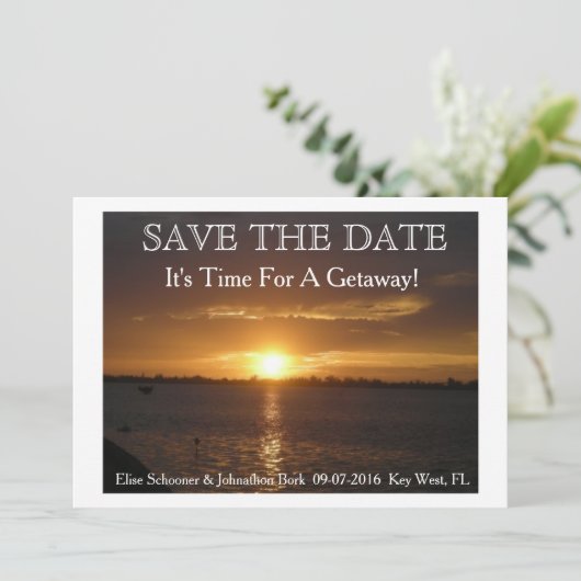 Destination Wedding slaat de datum op. Save The Date (Staand voorkant)
