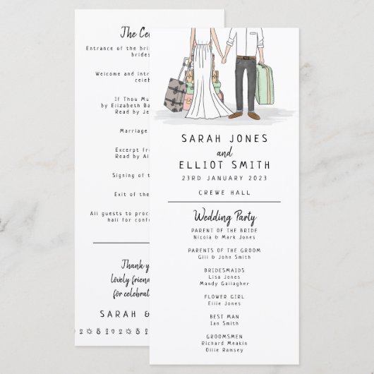 Destination Wedding Suitcases Flat Program Programmakaart (Voorkant / Achterkant)