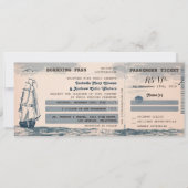 Destination Wedding Ticket Invitation Kaart (Voorkant)