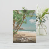 Destination Wedding Tropical Beach Save the Date  (Staand voorkant)
