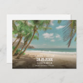 Destination Wedding Tropical Beach Save the Date Aankondigingskaart (Voorkant / Achterkant)
