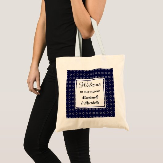 Destination Wedding Welkom STAR OF DAVID Custom Tote Bag (Voorkant (product))