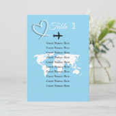 Destination Wedding Wereldkaart Tafel Plan Kaart (Staand voorkant)