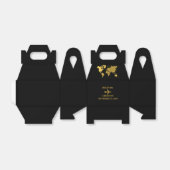 Destination Wedding World Passport Black Gold Bedankdoosjes (Uitgevouwen)