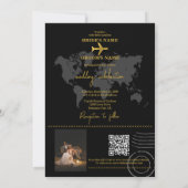 Destination Wedding World Passport Black Gold Kaart (Achterkant)