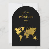 Destination Wedding World Passport Black Gold Kaart (Voorkant)