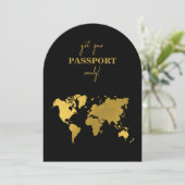Destination Wedding World Passport Black Gold Kaart (Staand voorkant)