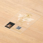 Destination Wedding World Passport Gold Clear Acryl Uitnodigingen (Laagn)