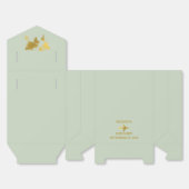 Destination Wedding World Passport Sage Green Gold Bedankdoosjes (Ongevouwen)