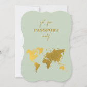 Destination Wedding World Passport Sage Green Gold Kaart (Voorkant)