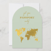 Destination Wedding World Passport Sage Green Gold Kaart (Voorkant)