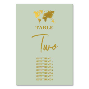 Destination Wedding World Passport Sage Green Gold Kaart