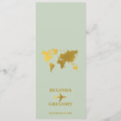 Destination Wedding World Passport Sage Green Gold Menu (Achterkant)