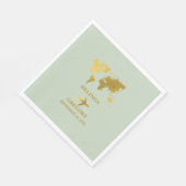 Destination Wedding World Passport Sage Green Gold Servet (Hoek)