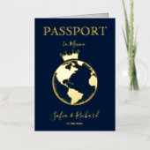 'Destination Wedding World Wereldbol Passport Mode Folie Wenskaart (Voorkant)